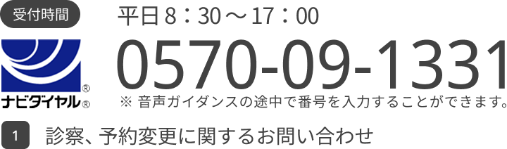 診察、予約変更に関するお問い合わせ